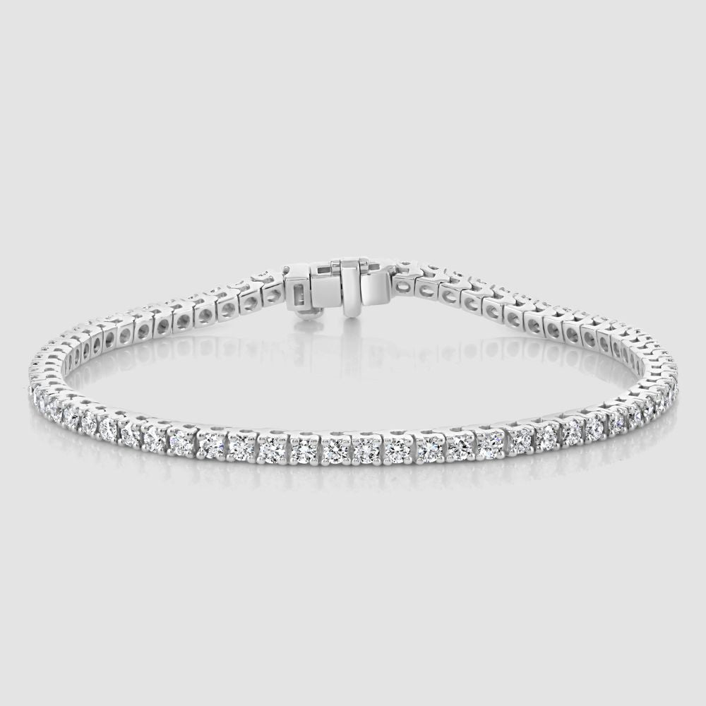 Laboratory diamond claw set line bracelet – small