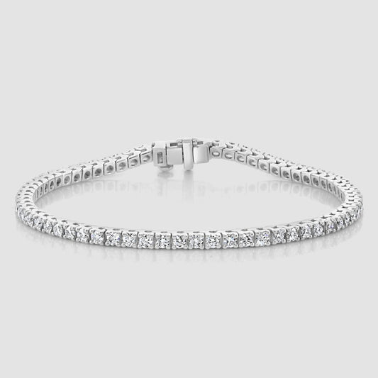 Laboratory diamond claw set line bracelet – small