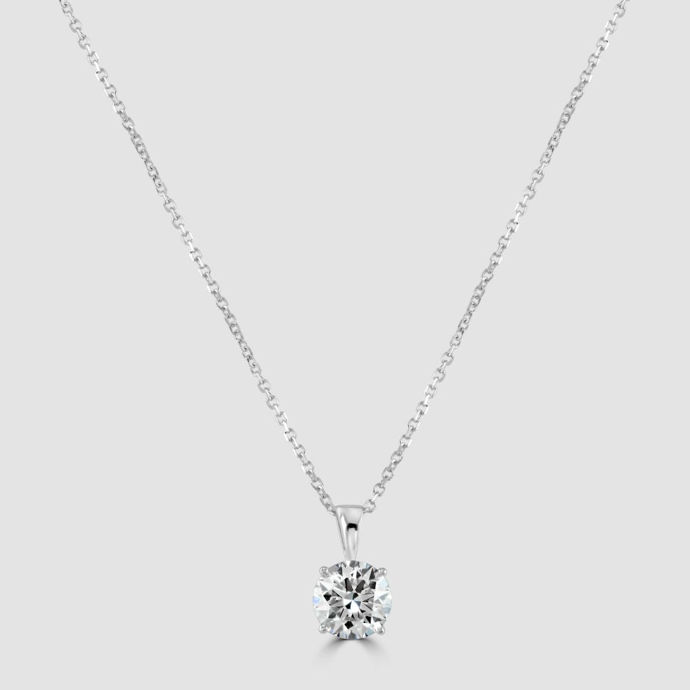 Laboratory diamond pendant and chain