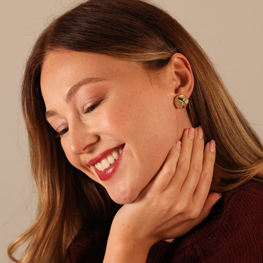 Large knot style stud earrings