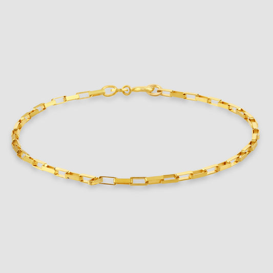 9ct yellow gold paper link bracelet