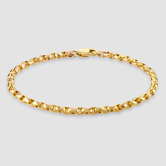 9ct vintage rounded faceted trace link bracelet