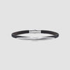 Men’s Silver Arc Single Leather Wrap Bracelet