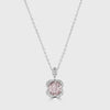 Morganite and diamond floral design pendant