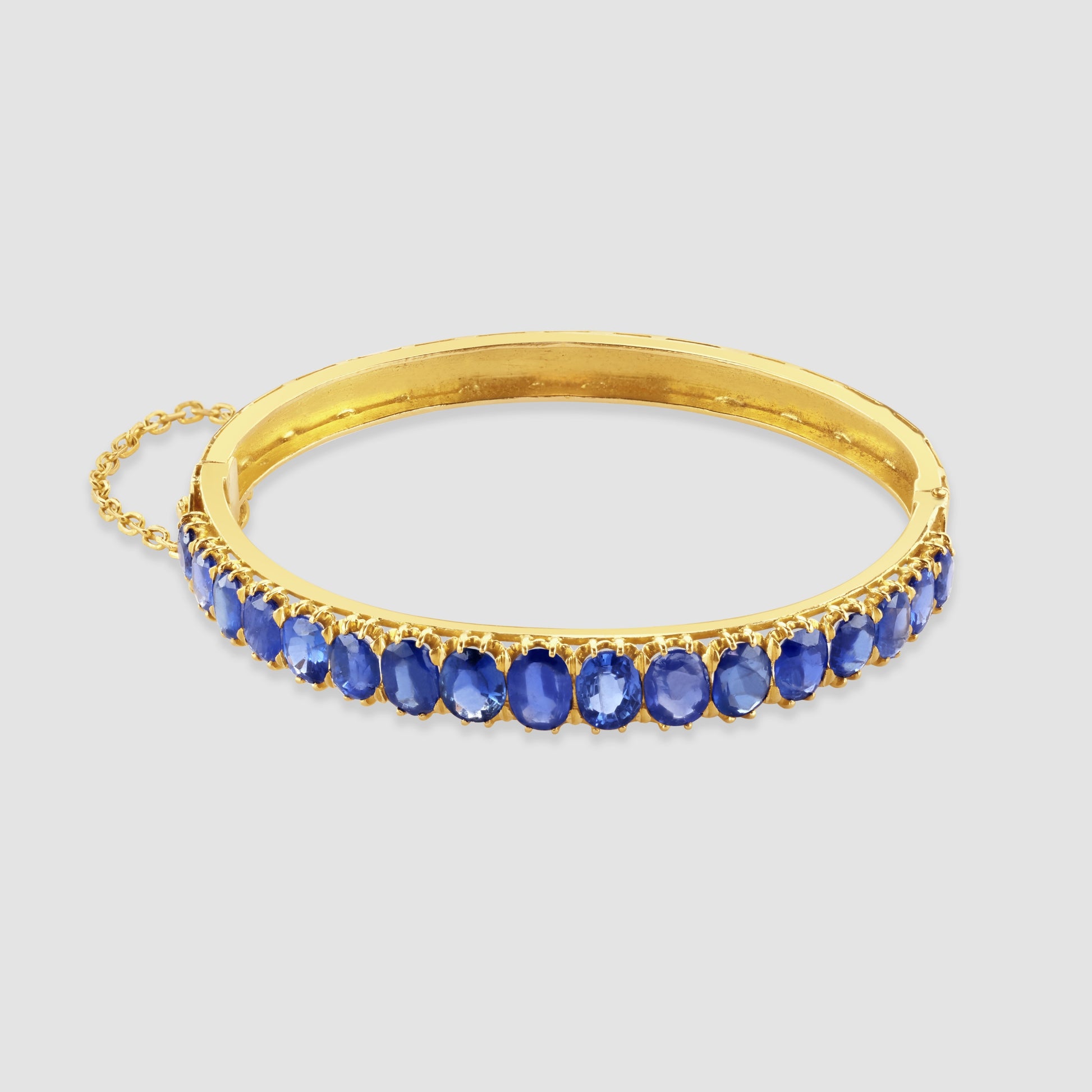 ‘Montana’ Sapphire set hinged bangle 