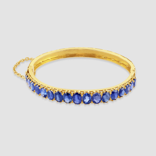 ‘Montana’ Sapphire set hinged bangle 