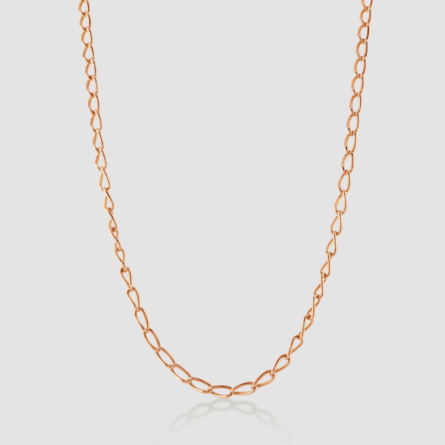 9ct rose gold long curb link chain