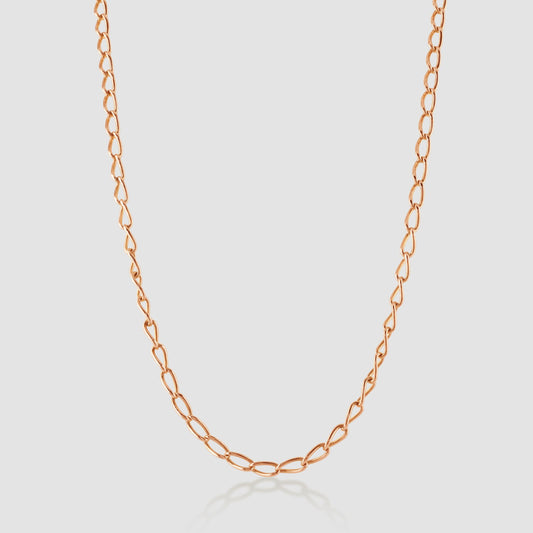 9ct rose gold long curb link chain