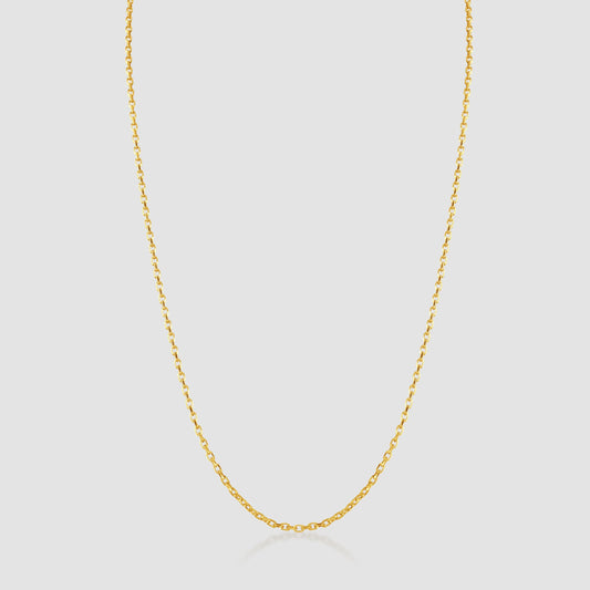9ct yellow gold fine trace link chain 
