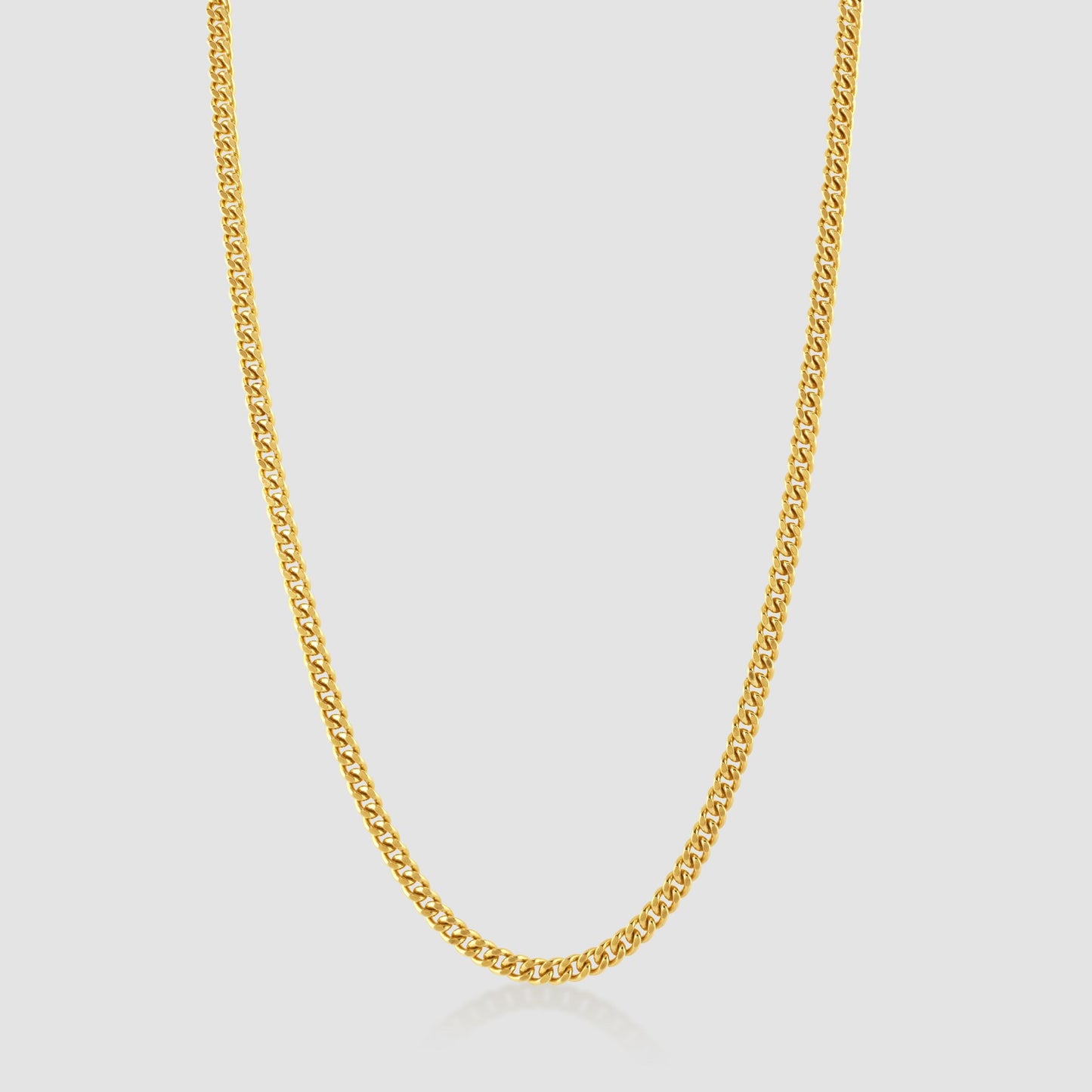 18ct yellow gold flat curb link chain