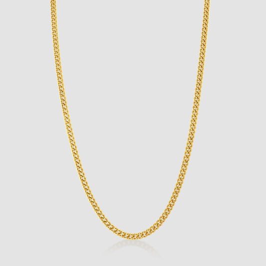 18ct yellow gold flat curb link chain