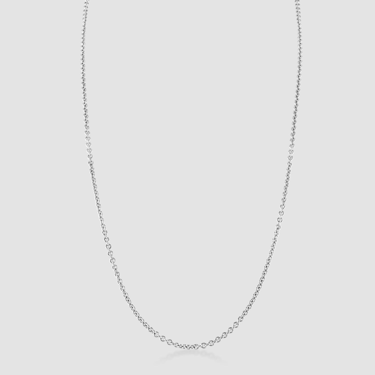 18ct white gold trace link chain