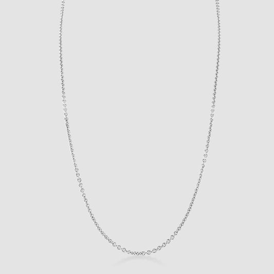 18ct white gold trace link chain