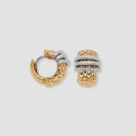 18ct Yellow Gold Panorama Earrings with 0.46ct Diamonds