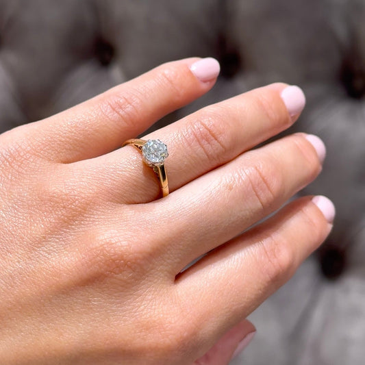 Old cut diamond solitaire ring