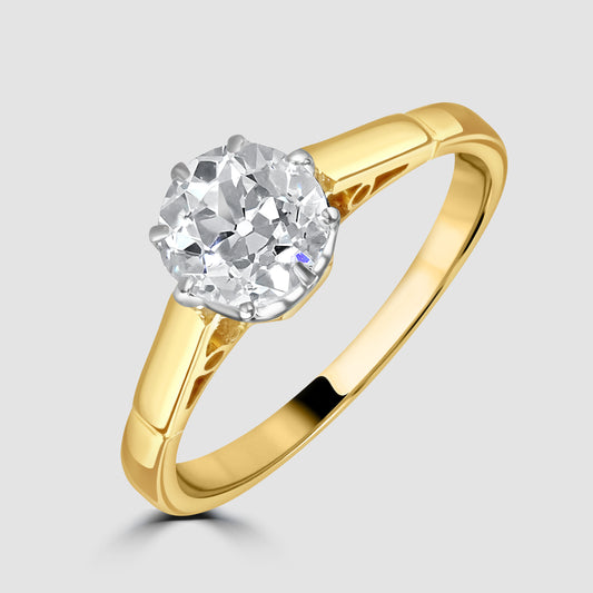 Old cut diamond solitaire ring