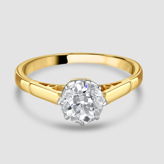 Old cut diamond solitaire ring