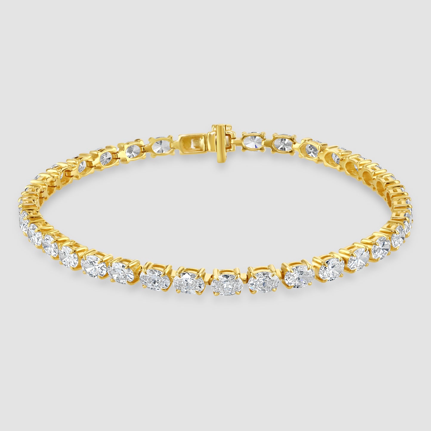 Oval cut laboratory diamond line bracelet