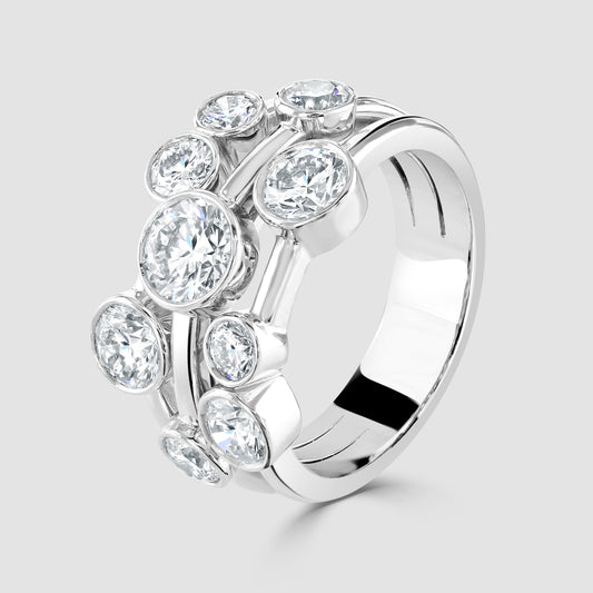 Platinum large bubble ring