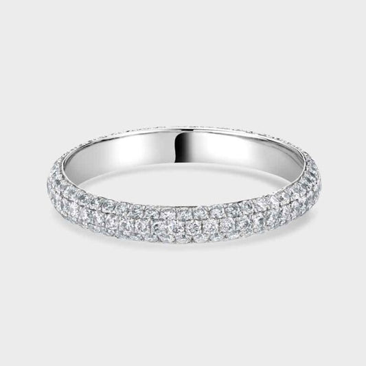 Pave diamond set platinum ring