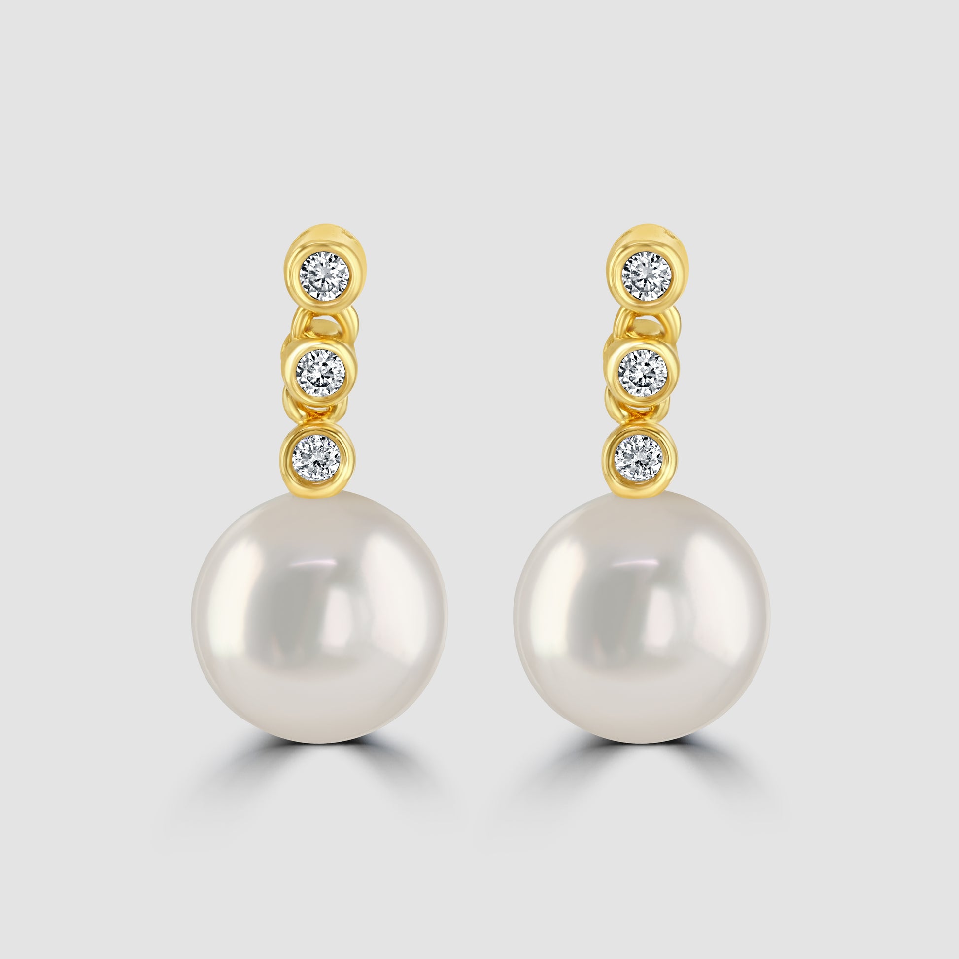 Pearl and diamond drop earrings