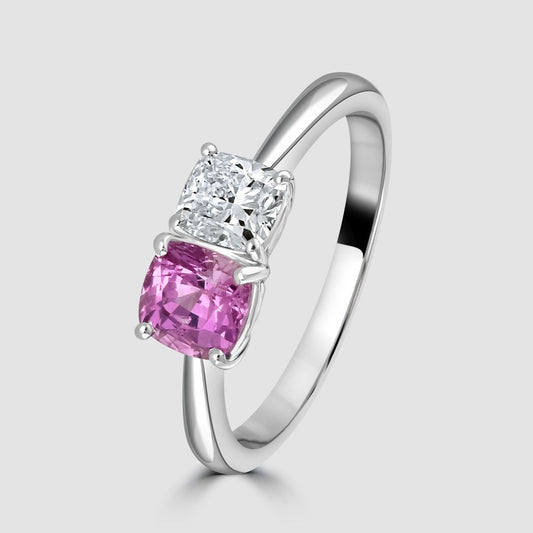 Pink sapphire and diamond ‘Toi et Moi’ ring