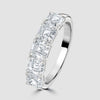 Platinum Asscher cut diamond five stone ring