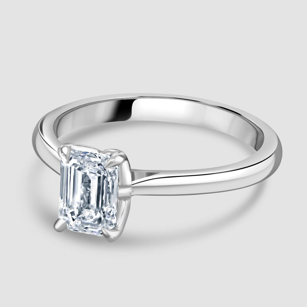 Platinum Emerald cut Laboratory Diamond solitaire