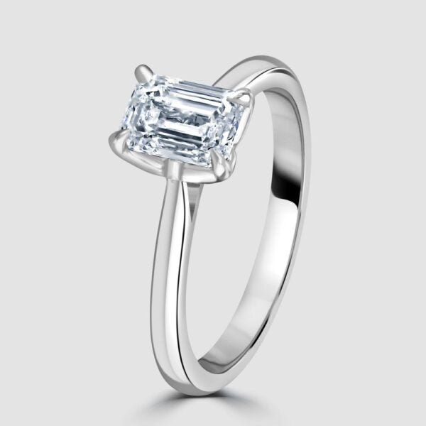 Platinum Emerald cut Laboratory Diamond solitaire