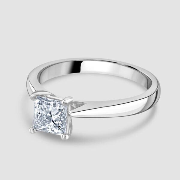 Platinum Princess cut diamond solitaire ring