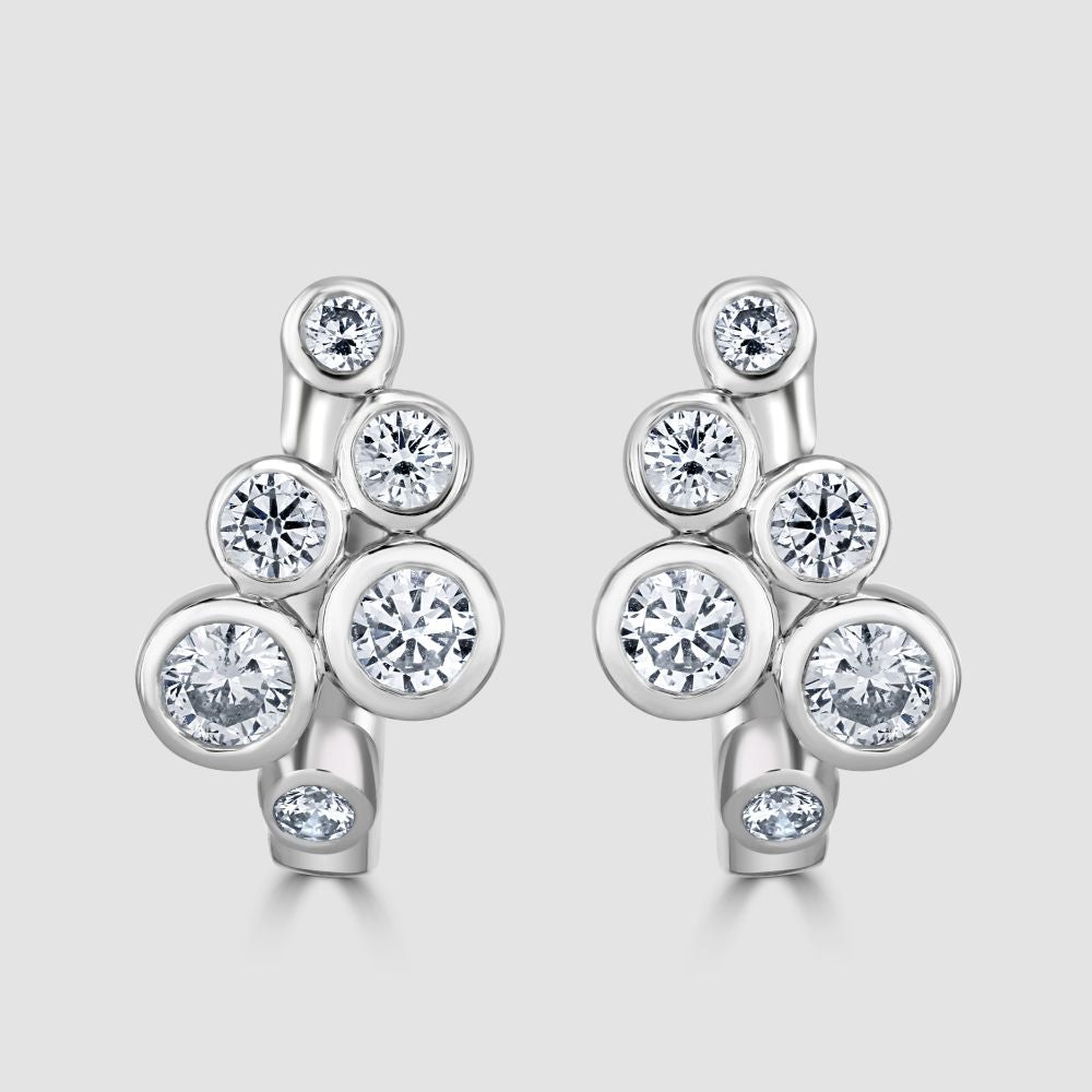 Platinum ‘Bubble’ design diamond set earrings