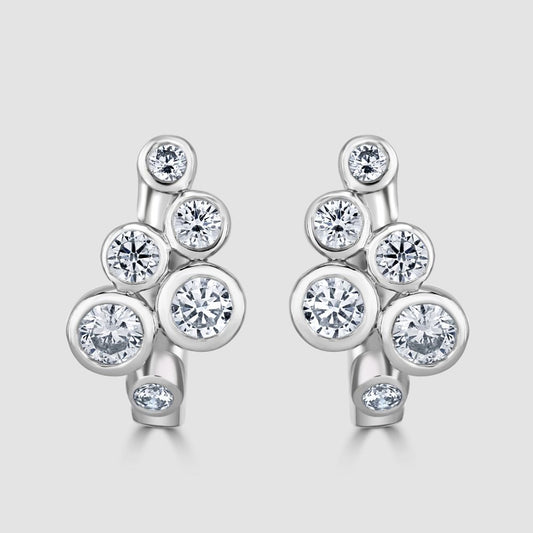 Platinum ‘Bubble’ design diamond set earrings