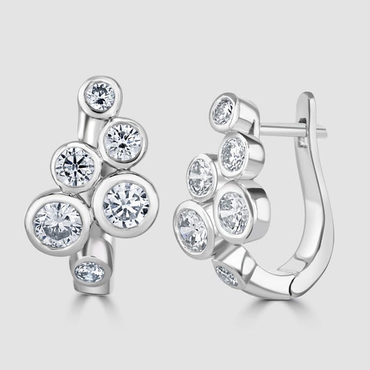 Platinum ‘Bubble’ design diamond set earrings