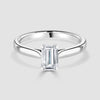 Platinum emerald cut solitaire ring