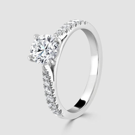 Platinum single stone diamond ring