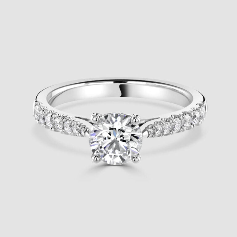 Platinum single stone diamond ring