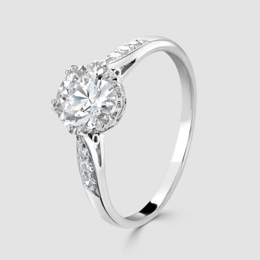 Platinum solitaire ring