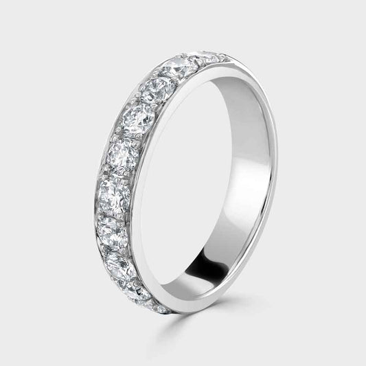 Platinum ten stone diamond half eternity ring