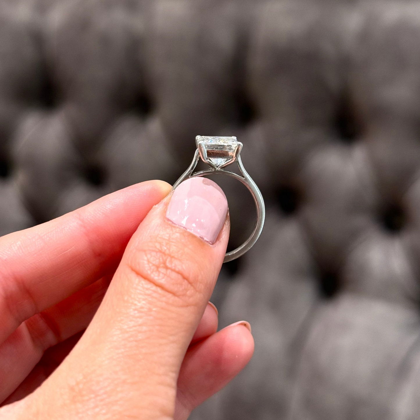 Princess cut diamond solitaire ring