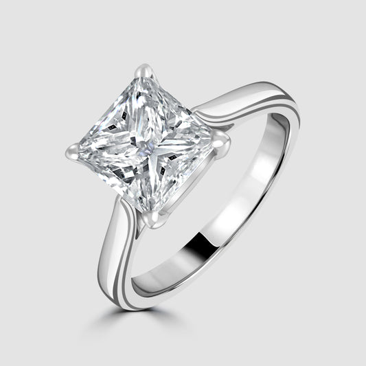 Princess cut diamond solitaire ring