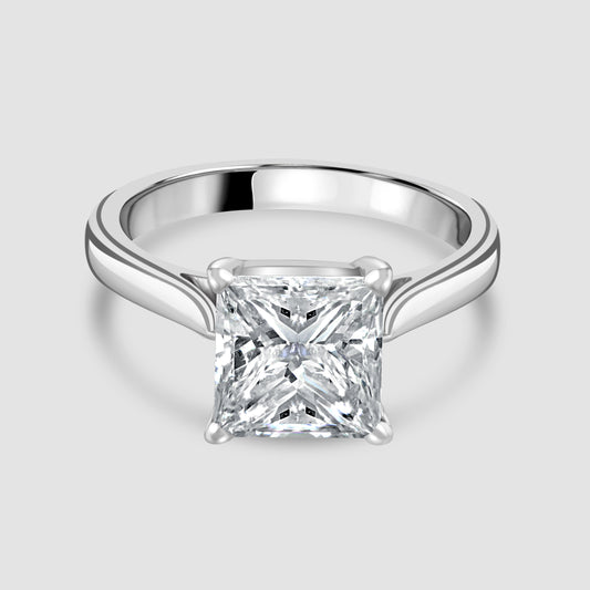Princess cut diamond solitaire ring
