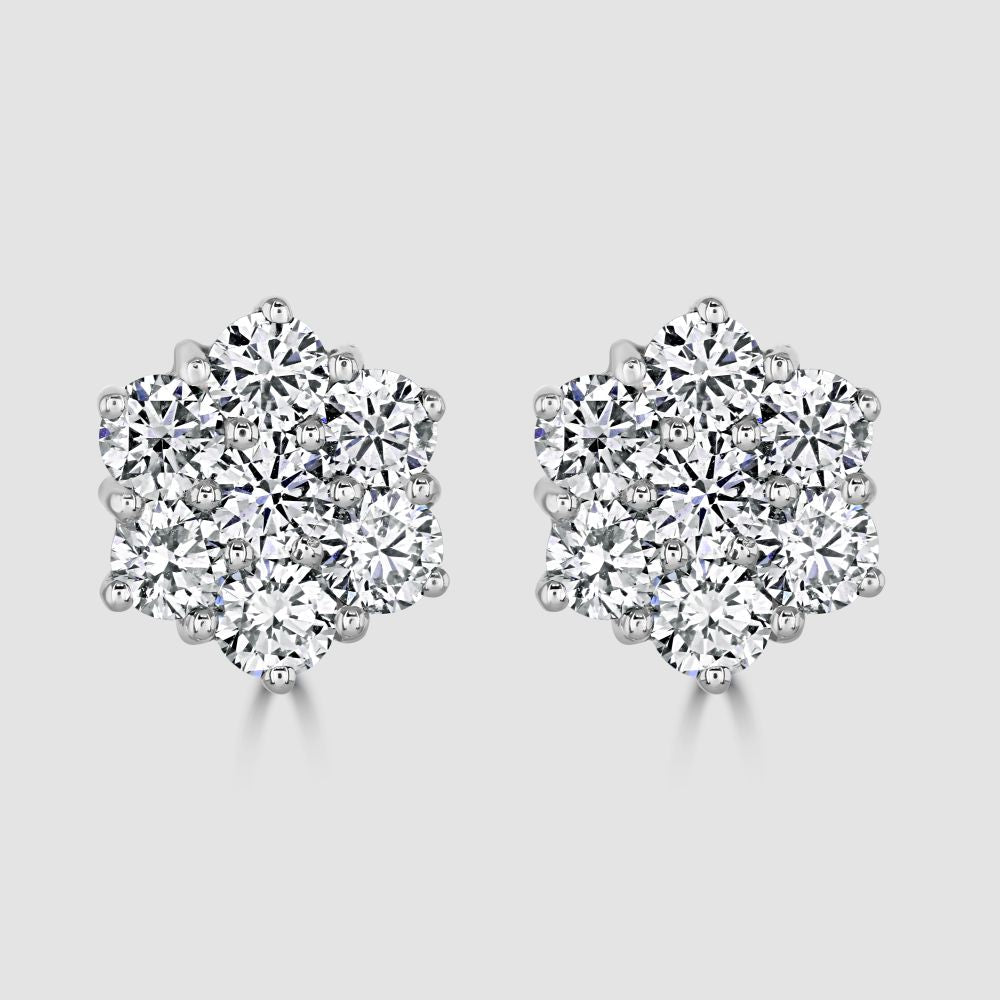 Princess cut diamond stud earrings