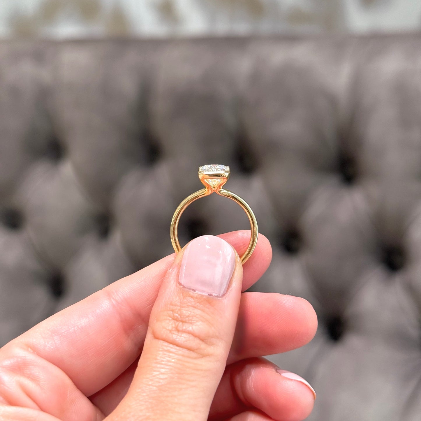 Radiant cut laboratory diamond solitaire