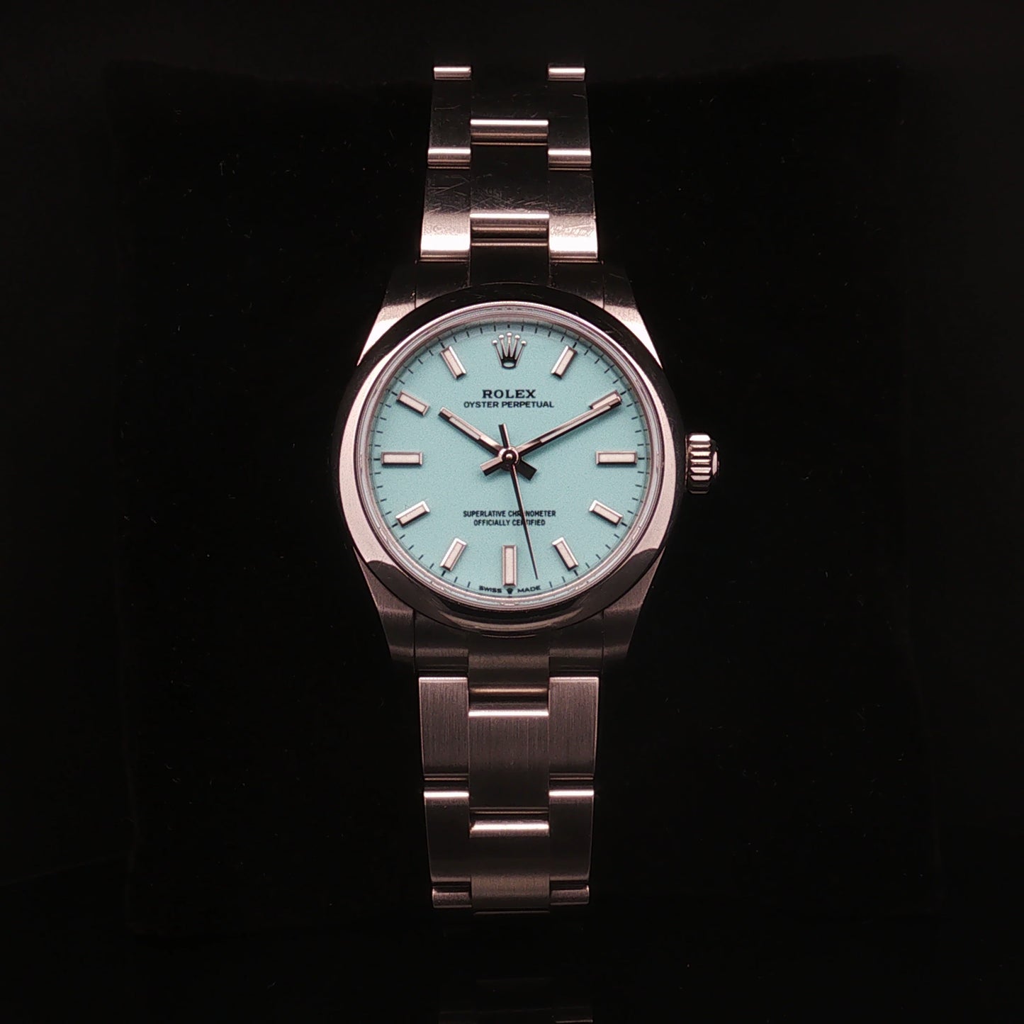 Rolex Oyster Perpetual non date with ‘Tiffany’ blue dial