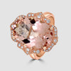 Rose gold morganite and diamond ring