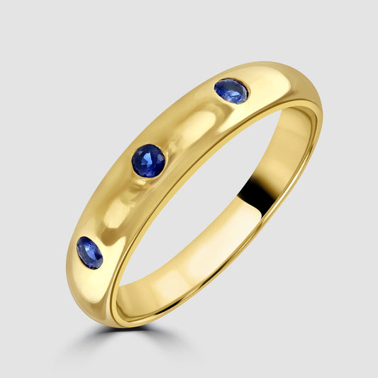 Sapphire set tapering ring