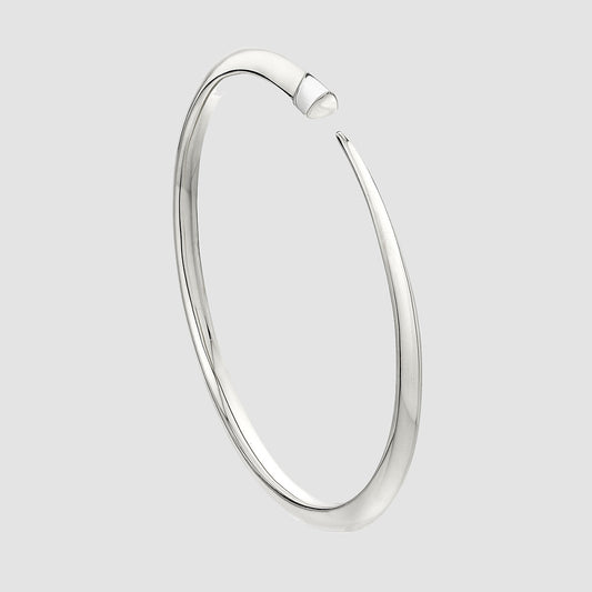 Silver Slim Tusk Bangle