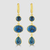 Silver, gold plated, turquoise drop earrings