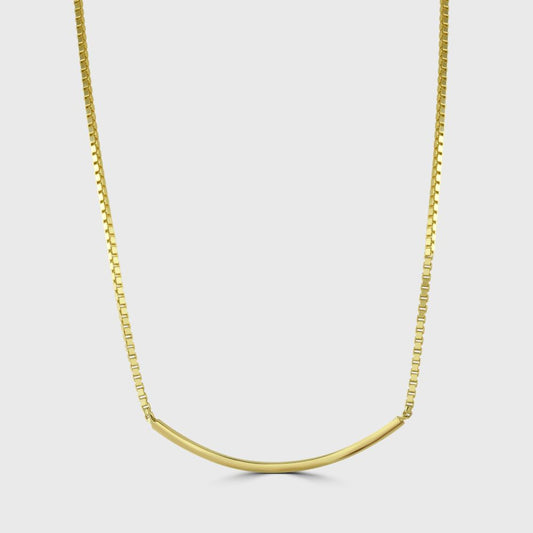 Silver gold plated chain with bar pendant