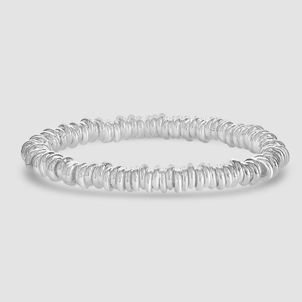 Silver multi ring expanding bracelet